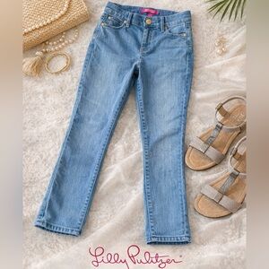 Lilly Pulitzer Blue Denim Jeans Size 10 Stretch Skinny Ankle